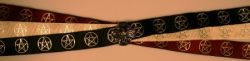Handfasting Band - 19mm - 3x Pentagramm & Celtic Star altsilber