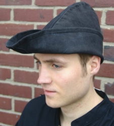 Kopfbedeckung LC - Robin Hood Hut aus Leder in schwarz - unisex