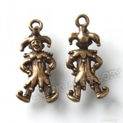 Anhänger - Charm - Harlekin - Farbe: Antik Bronze