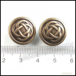 Knopf Metall - keltischer Knoten - 15mm - Antik Bronze