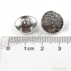 Knopf Metall - Lebensbaum - 14mm - silber
