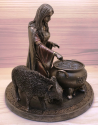Statue - Cerridwen - keltische Göttin der Fruchtbarkeit und Eingebung - bronziert - Dekoration - Ritualbedarf