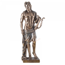 Statue - Apollo mit Lyra - griechischer Sonnengott - bronziert/ coloriert - Dekoration - Ritualbedarf